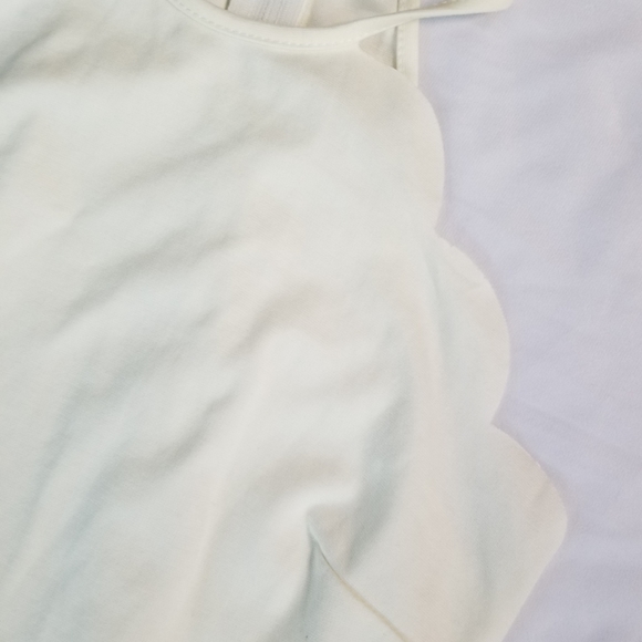 Charlotte Russe Halter Maxi Dress Scalloped Romper Shorts Overlay Cream Medium - Picture 4 of 14